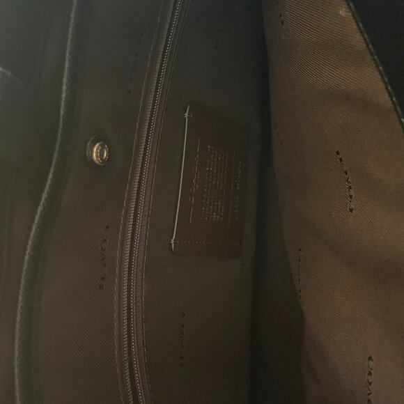 Coach Black Leather Tote with Gold Accents - Picture 11 of 12